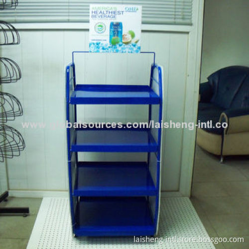 Metal Drink and Beverage Display Shelves, Measures 18.9 x 21 x 56 Inches